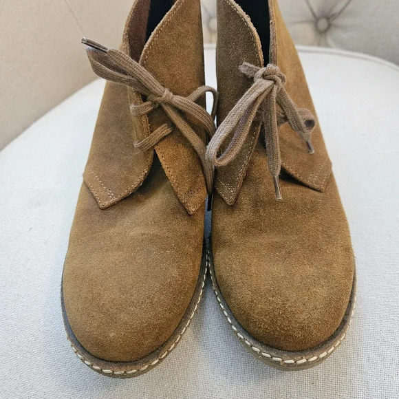 J. Crew MacAlister Brown Suede Leather Wedge Booties 9 - Picture 2 of 11